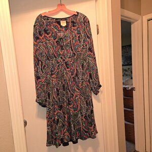 Beautiful Flowy Maeve Aeropostale size XL long-sleeve V-neck Dress, Excellent
